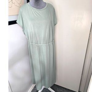 SHEIN Curve Light Green Short Sleeve Elastic Waist Dress – Size 2XL